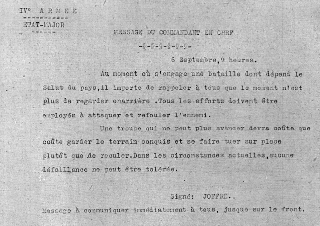 Message du Général Joffre