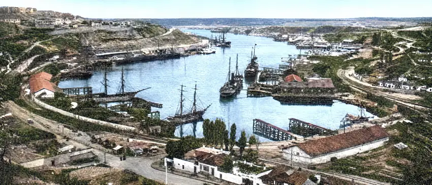 Le port russe de Sebastopol en Mer Noire en 1914